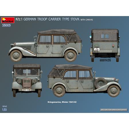 Kfz.1 German Troop Carrier Type 170VK w/canvas