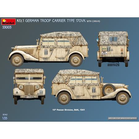 Kfz.1 German Troop Carrier Type 170VK w/canvas