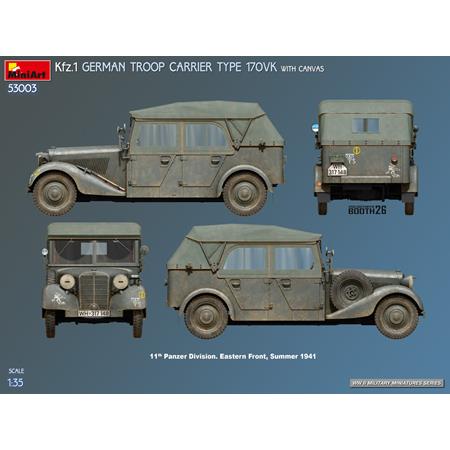 Kfz.1 German Troop Carrier Type 170VK w/canvas