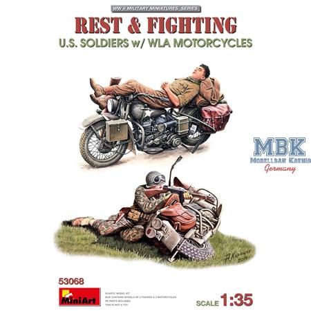 Rest&Fighting - U.S. Soldiers w/ WLA Motorcycles