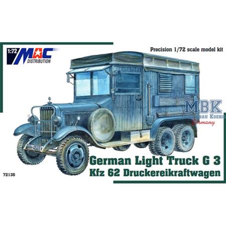 German Light Truck G 3 Kfz 62 Druckereikraftwagen