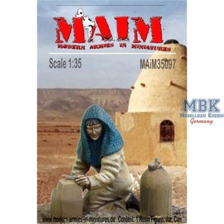 Arabic Woman with Jar & Water Can