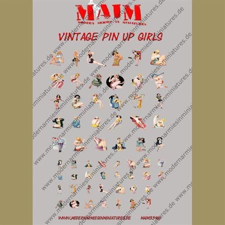 Vintage Pin-Up Girls Poster Decal Set