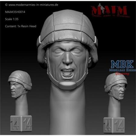 Modern German Head w/Helmet - Screaming Impression