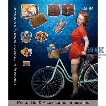 Girl + accessories for bicycles