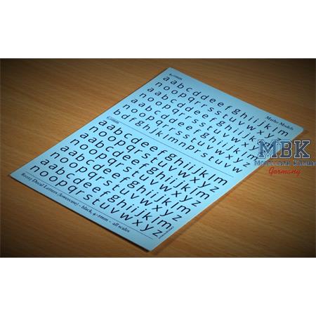 Decal Letters (lowercase) - black, 4-5mm