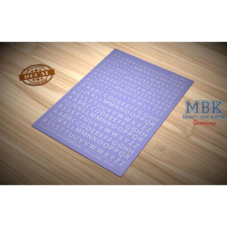 Decal letters uppercase White 4-5mm