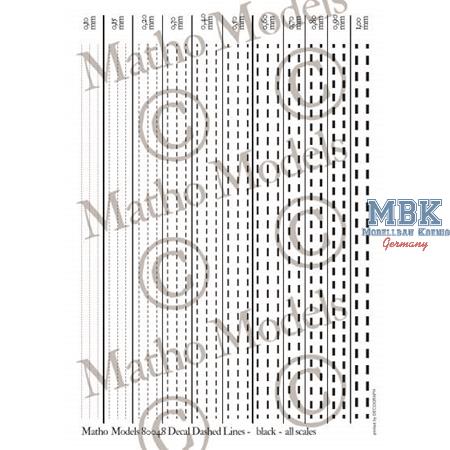 Decal dashed lines Black