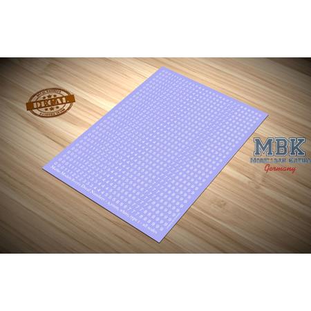 Decal numbers Type 1 White 2,5mm