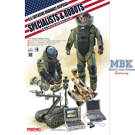 US explosive ordnance disposal specialists & robot