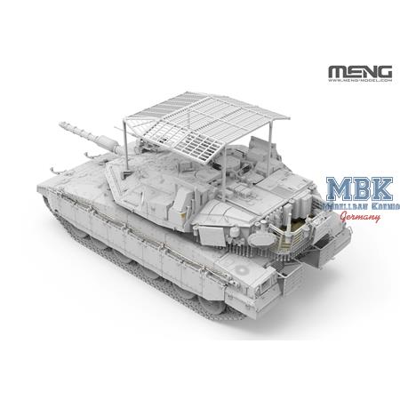 Merkava Mk.4M w/ roof-mounted slat armor