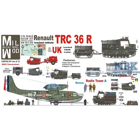 Renault TRC 36 R & UK tracked tank trailer