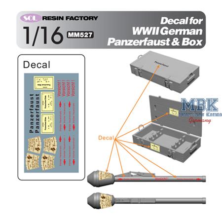 Decal for WWII German Panzerfaust & Box 1:16