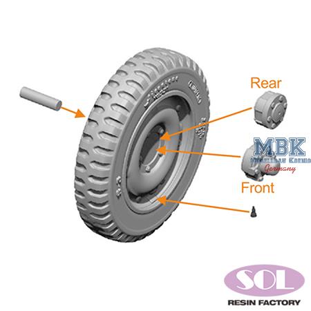 1/4 ton Utility Truck Combat Wheel tires (Takom)