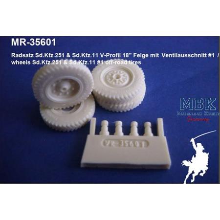 Radsatz Sd.Kfz.251 & Sd.Kfz.11 V-Profil 18" Felge