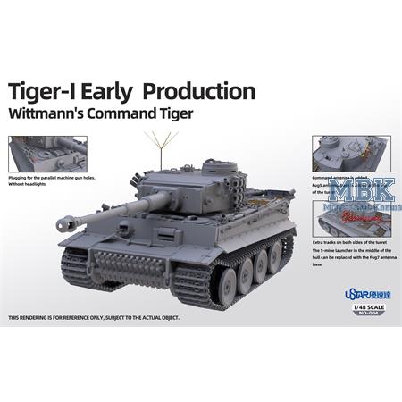 Tiger I early w/full Interior Wittmann Comm. 1:48