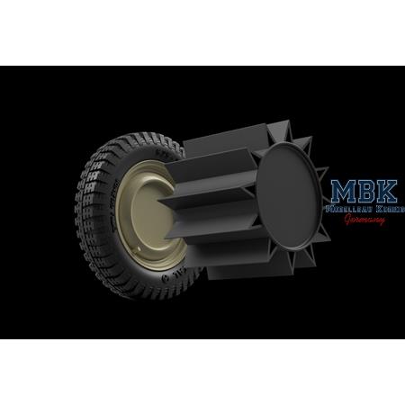 VW Typ 82 / Typ 166 wheels w/ Snow-rollers