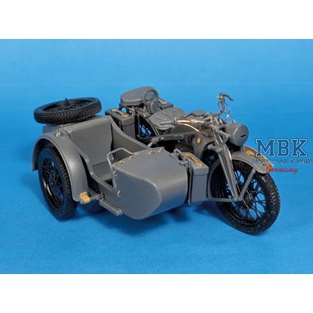 1/35 KS600 Motorcycle & Sidecar PE & 3D Part Set
