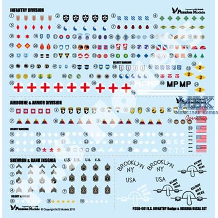 1/35 WWII U.S Army Budge&Insignia Decal set