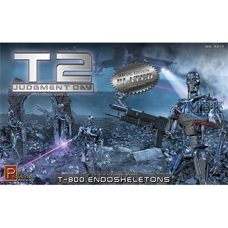 T-800 Endoskeletons Figuren + Dio (Chrome Finish)