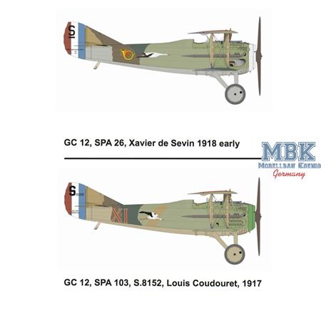 Spad S.XIII GC 12 early & late Sevin & Coudouret