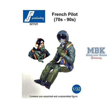 French Pilot seated in a/c (70s-90s)