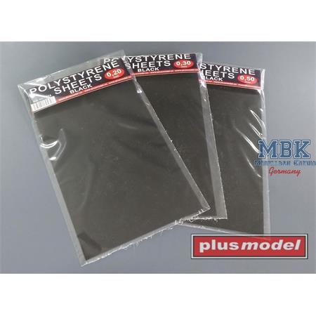 Polystyrene sheets 0,2 mm Black   	190 x 220 mm