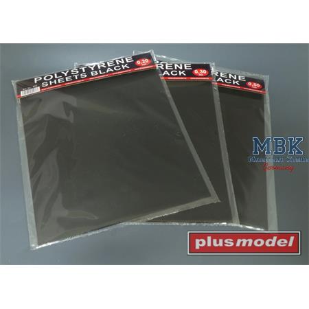 Polystyrene sheets 0,5 mm Black  (220mmx190mm)