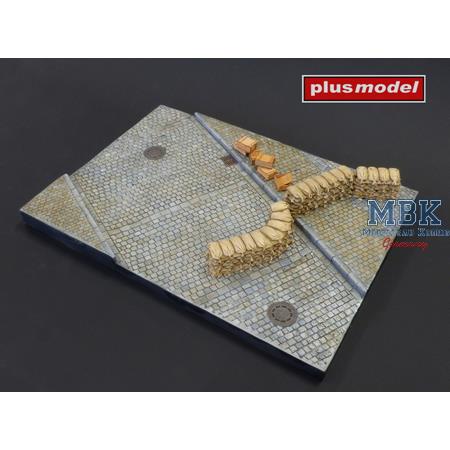 Display base - Cobblestone street with sidewalk