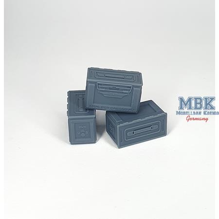 US 50 cal ammo boxes / Munitionskistten (6x)