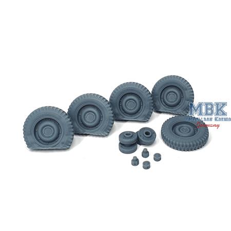 US Jeep Willys road wheels (flat tires set) 4 pcs.