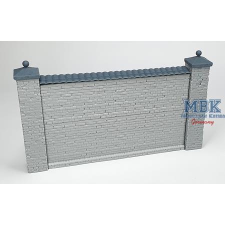 Brick wall w/ pillars & italian tiles -12,5x6,5 cm