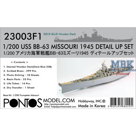 BB-63 Missouri 1945 Detail Up Set (blue deck)