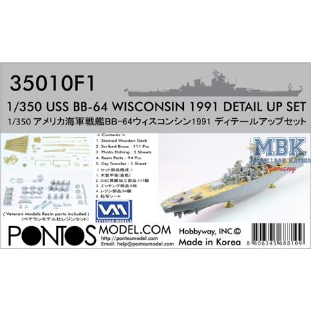 USS BB-64 Wisconsin 1991 Detail Up Set 1/350