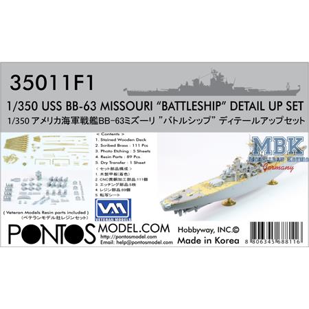 USS BB-63 Missouri BATTLESHIP Detail Up Set 1/350