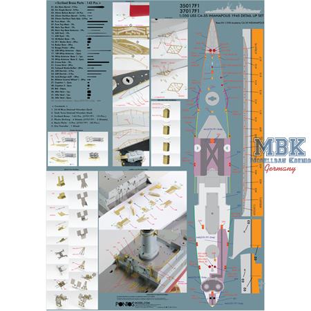CA-35 Indianapolis 1945 Detail Up Set 1/350