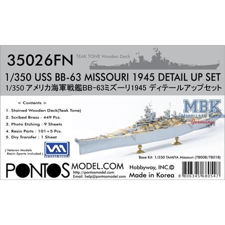 BB-63 Missouri 1945 Detail Up Set (Teak Deck)