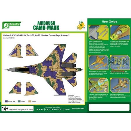 Airbrush CAMO-Mask for1/72 SU Flanker Camouflage 2