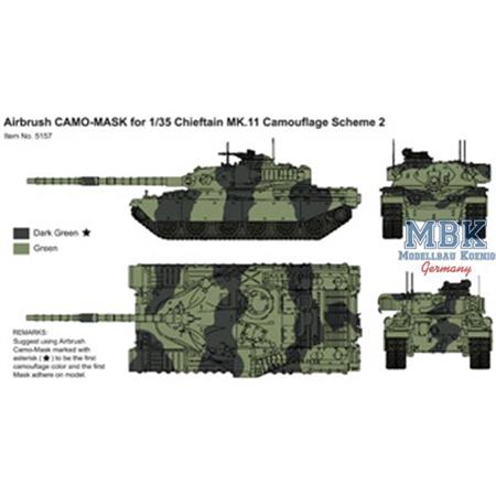 Airbrush CAMO-MASK 1/35 Chieftain MK.11  Scheme 2