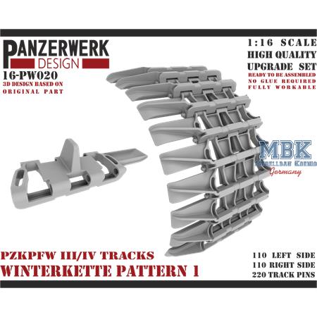 Panzer III/IV Winterkette 1 Tracks 1/16