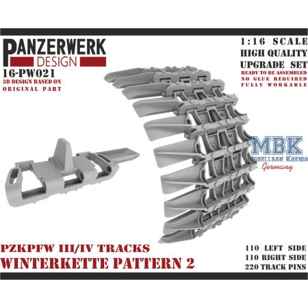 Panzer III/IV Winterkette 2 Tracks 1/16