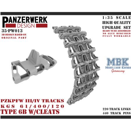 Panzer III/IV Type 6B Tracks w/cleats 1/35