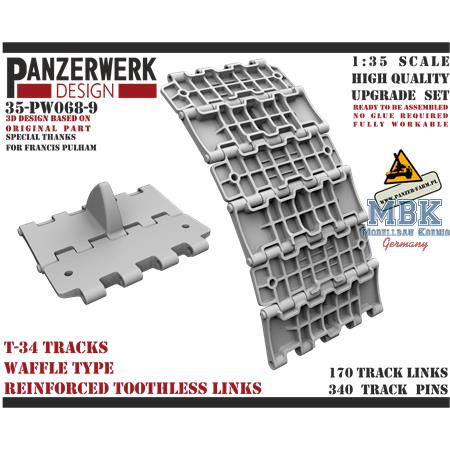 T-34 waffle pattern reinforced Tracks 1/35