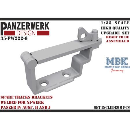 Spare tracks brackets welded Panzer IV H-J 1/35