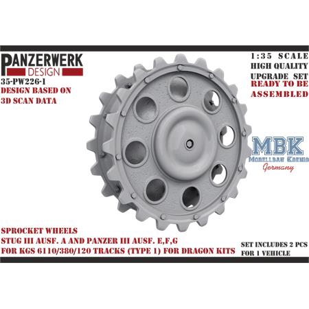 StuG III Ausf. A/ Panzer III E-G sprocket (Dragon)