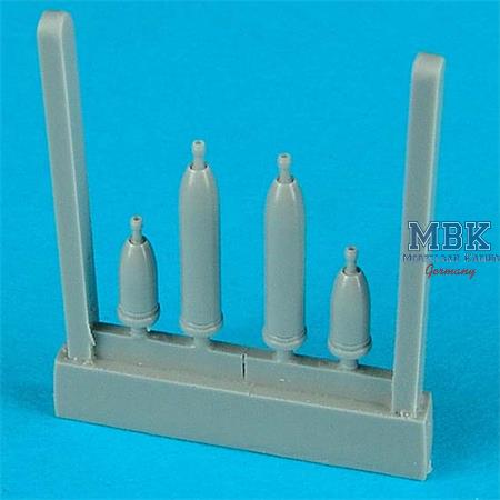 Spitfire F Mk. 24 cannon barels für Airfix Bausatz