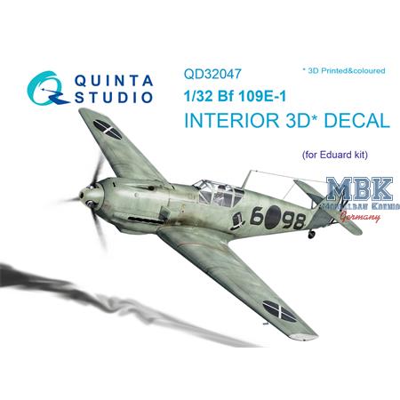 Bf 109E-1 3D-Printed & coloured Interior