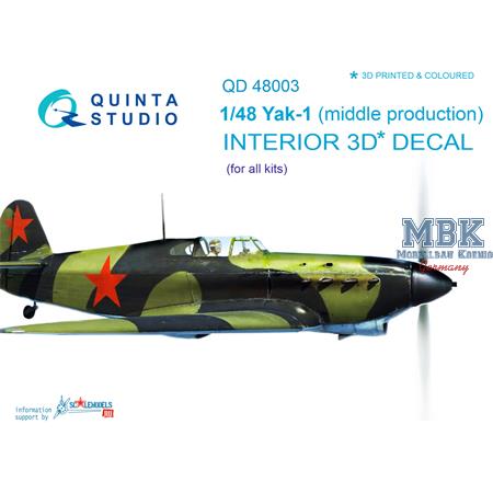 Yak-1 (mid) 3D-Printed & coloured Interior