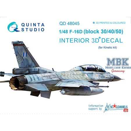 F-16D (Block 30/40/50) 3D-Printed & coloured Int.