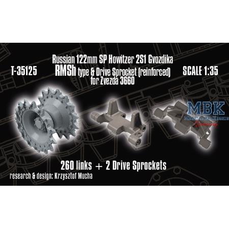 RMSh tracks for 2S1 Gvozdika (+ sprockets)